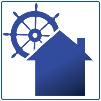 Mortgage Marketing Icon - house with ship wheel behind it