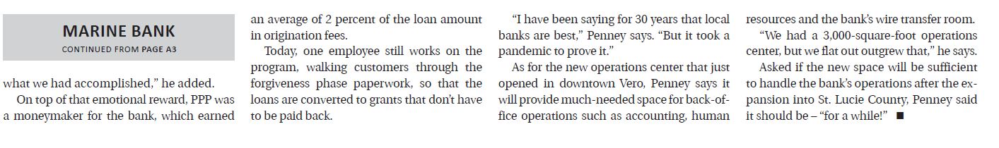 Marine Bank Article Screenshot
