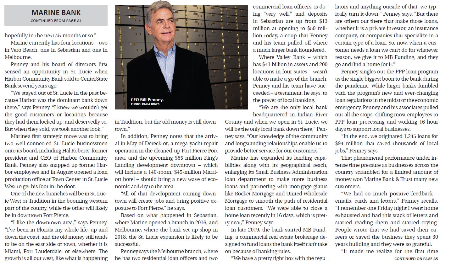 Marine Bank Article Screenshot