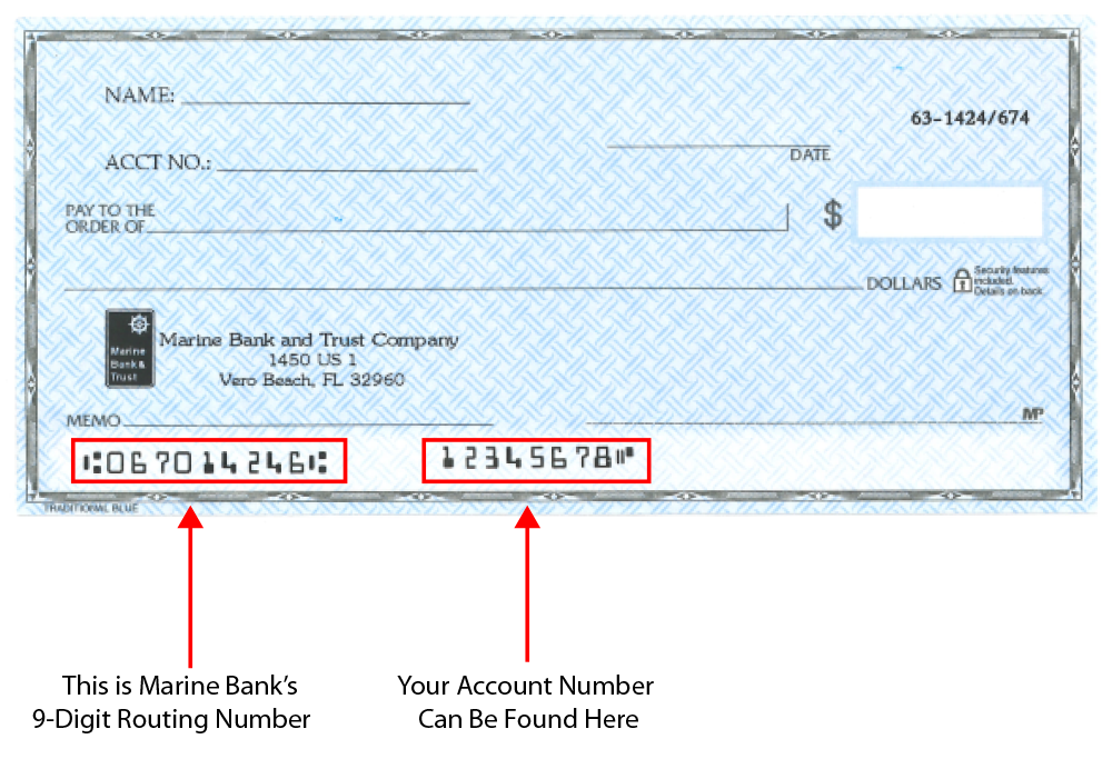 Your Marine Bank and Trust Routing and Account Number