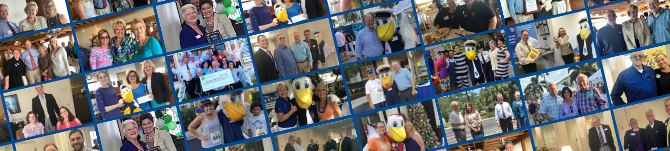 A collage of images from a variety of Marine Bank events.