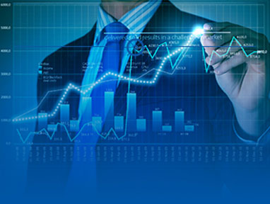 Abstract image of a man working on a chart